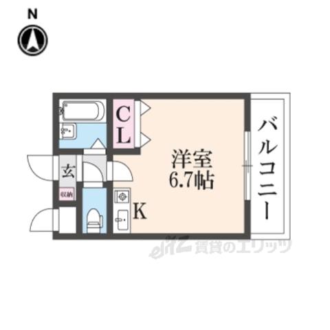 ポポハイツ(ワンルーム/2階)の間取り写真