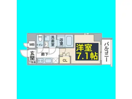 VANCOUVER1118大曽根(1K/4階)の間取り写真