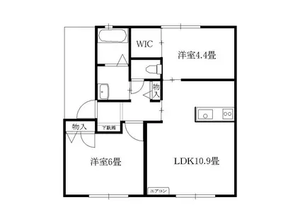 カサ・ファミリア /(2LDK/2階)の間取り写真