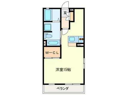 FLAT WIN(ワンルーム/1階)の間取り写真