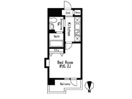 ドゥーエ西大島II(1K/13階)の間取り写真