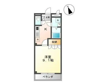 サンフィット フジマン(1K/1階)の間取り写真