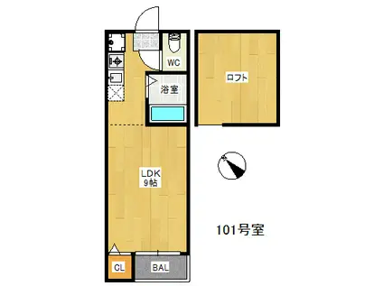 YS MONE(ワンルーム/1階)の間取り写真