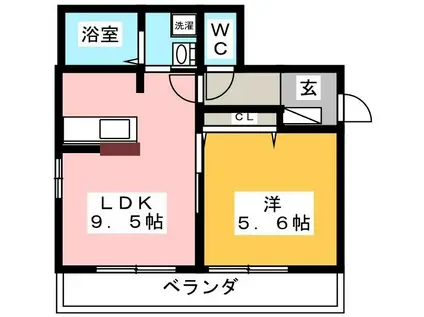 TS MAISON ESPOIR(1LDK/1階)の間取り写真