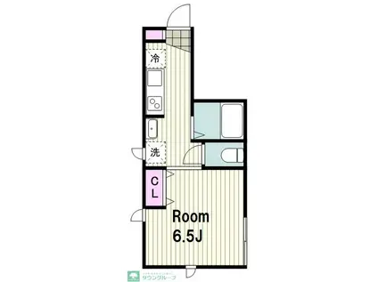 M カーザ(1K/1階)の間取り写真