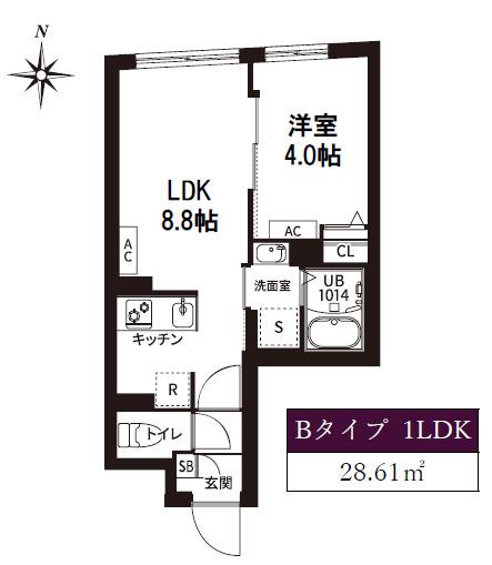 レピュア旗の台レジデンス(1LDK/3階)の間取り写真