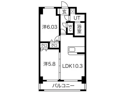 ブリーズ御殿場(2LDK/4階)の間取り写真