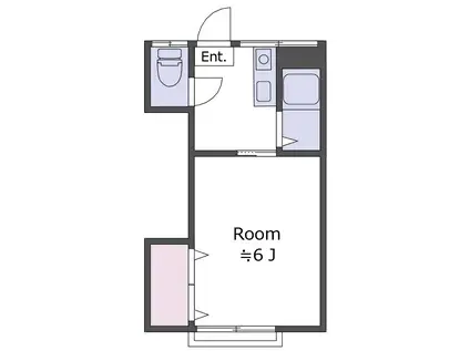 小崎アパート3号棟(1K/1階)の間取り写真