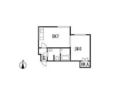 ルミエール桑園(1DK/1階)の間取り写真