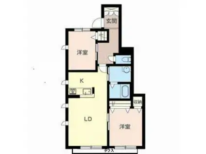 グランドゥール英賀保(2LDK/1階)の間取り写真