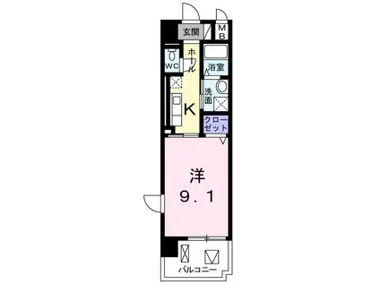いろは大翔舘(1K/6階)の間取り写真