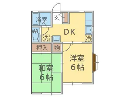 グランディール(2DK/1階)の間取り写真