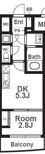 SERENITE本町REFLET(1DK/10階)の間取り写真