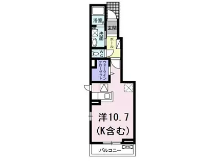 ソレアード V(ワンルーム/1階)の間取り写真