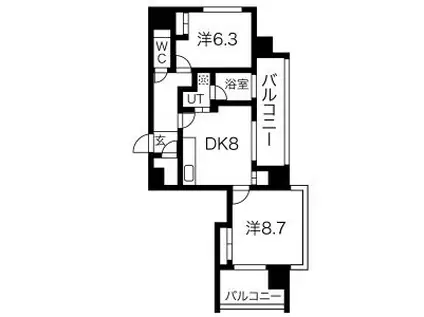 さくらHILLS NAGOYA ウエスト(2LDK/10階)の間取り写真