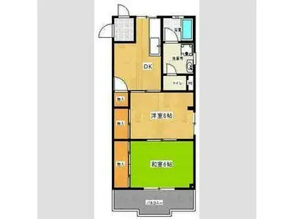 香南ハイツ(2DK/2階)の間取り写真