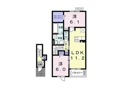 ラヴィ I(2LDK/2階)の間取り写真