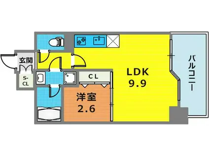 レオンコンフォート神戸ハーバーウエスト(1LDK/11階)の間取り写真