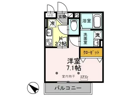 シャルマン(1K/3階)の間取り写真