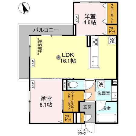 ファブール東羽衣(2LDK/3階)の間取り写真