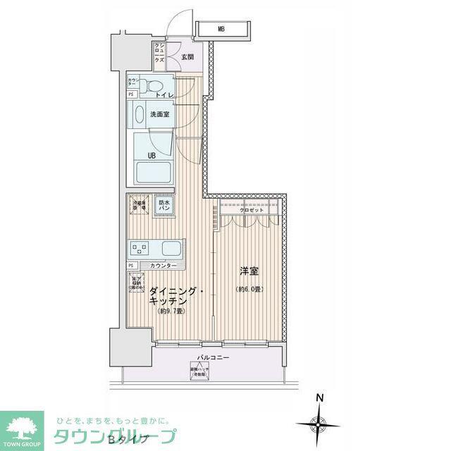 エスティメゾン錦糸町II(1LDK/4階)の間取り写真