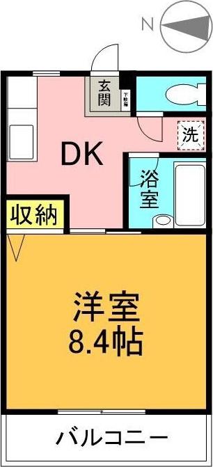 スペランツァ(1DK/2階)の間取り写真
