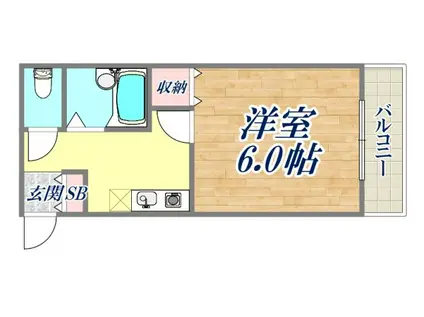 エクレ西宮(1K/2階)の間取り写真