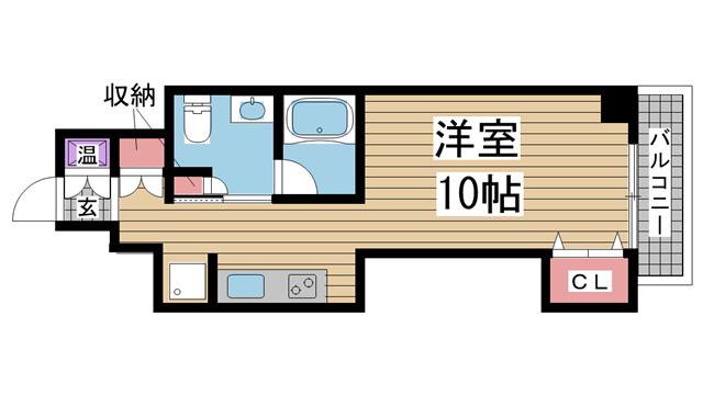 レジディア神戸磯上(ワンルーム/11階)の間取り写真
