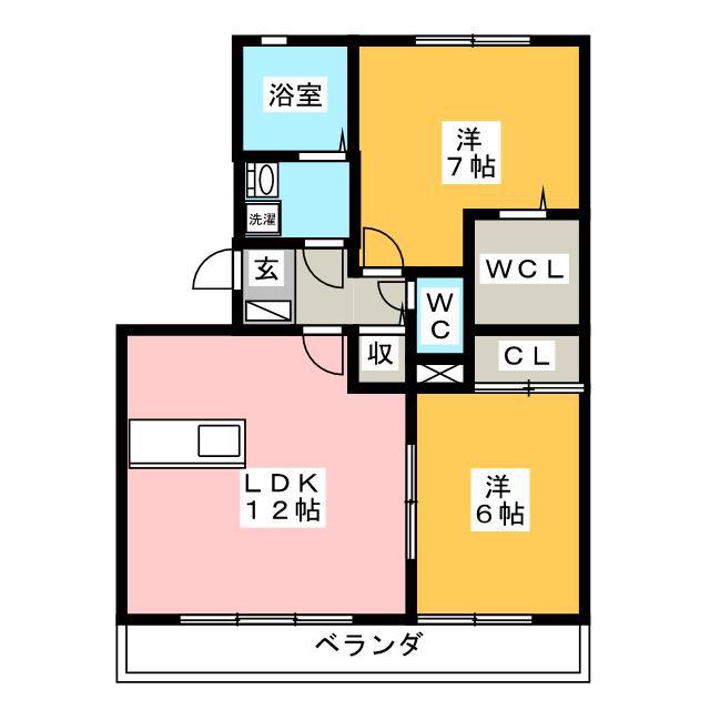 サンハイムさつき(2LDK/3階)の間取り写真
