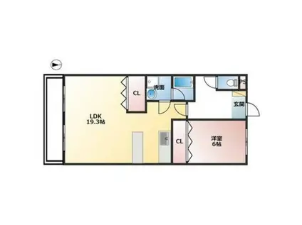 アベニュー布瀬(1LDK/2階)の間取り写真