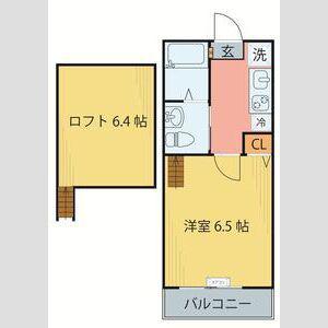 STAGE宮町(1K/2階)の間取り写真