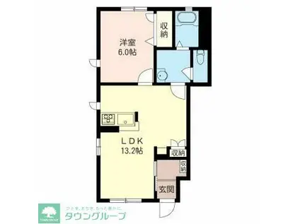 SAKURA(1LDK/1階)の間取り写真