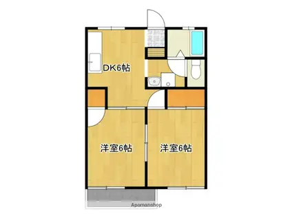 サンセイハイツ(2DK/1階)の間取り写真