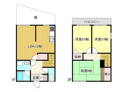 CASAみのお(3LDK/1階)の間取り写真