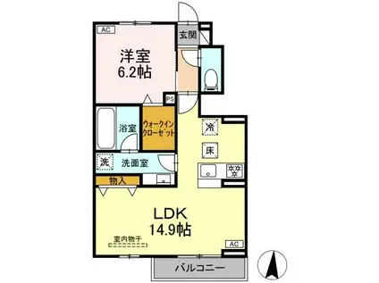 EPIS 広田(1LDK/1階)の間取り写真