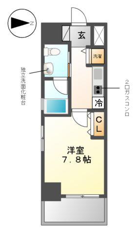 ALATO丸の内(1K/13階)の間取り写真