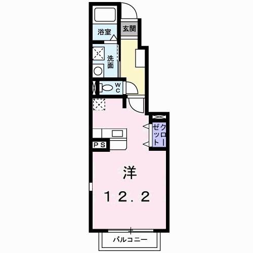 グリーンヴィレッジC(ワンルーム/1階)の間取り写真