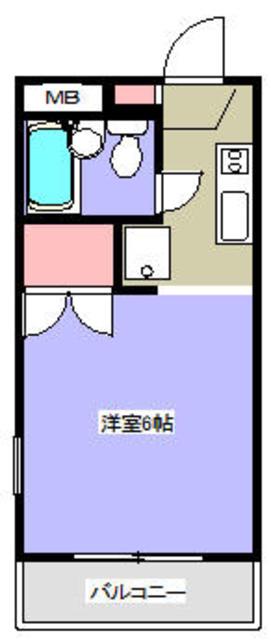 サンパレス矢部(ワンルーム/1階)の間取り写真