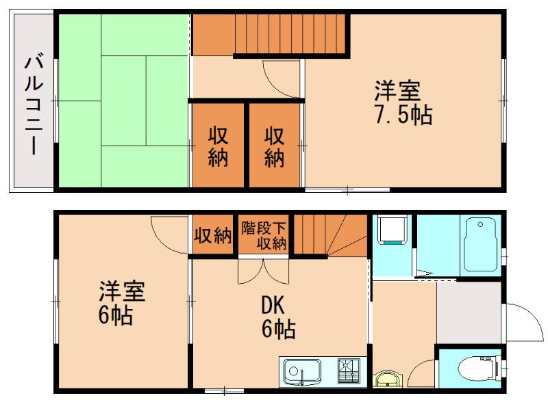 FLAT立岩(3DK/1階)の間取り写真