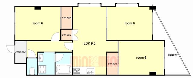 PUREHOUSE ISODA 1(3LDK/2階)の間取り写真