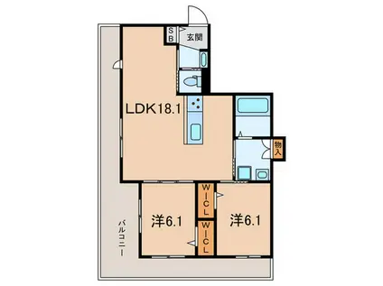 クラルテ 岡本 宮ノ前(2LDK/2階)の間取り写真