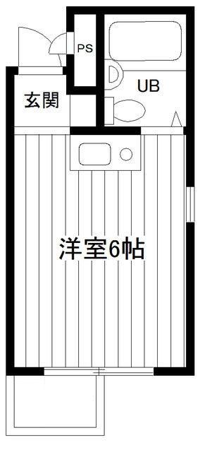 スカイコート桜新町(ワンルーム/2階)の間取り写真