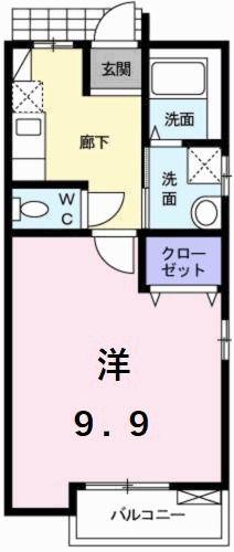 プリティーハウス・T(1K/1階)の間取り写真