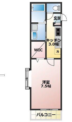 FLORA PALACE(1K/1階)の間取り写真