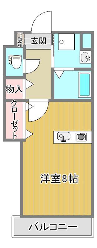 グランデ・ピアッツァ(ワンルーム/3階)の間取り写真