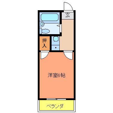 冨士マンション(1K/2階)の間取り写真