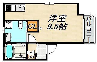 EXSONIAFIVE(ワンルーム/2階)の間取り写真