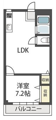 アマルフィ(1DK/1階)の間取り写真