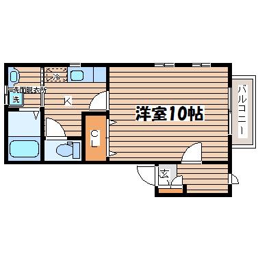 ビレッジ双葉(1K/2階)の間取り写真