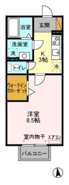 ノーベルパーク17(1K/1階)の間取り写真